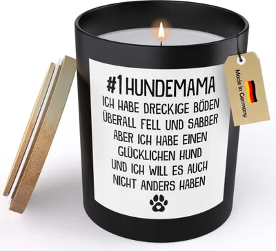 Produktbild von 22Feels Hundemama Geschenk Frauen Spruchkerze Frauchen 2 Hunde Sojawachs Kerze im Glas Dog Mom Welpe Handgemacht Spruch Duft Deko Vegan Nachhaltig - ZITRUS
