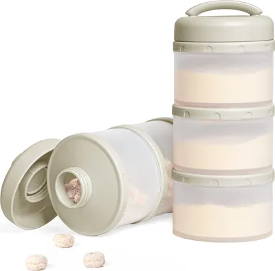 Produktbild von Termichy Milchpulver Portionierer Baby Stapelbar Milchpulver Aufbewahrungsbox 2 Stück (Warmes Grau) Warmes Grau Single