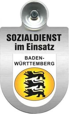 Produktbild von Einsatzschild Windschutzscheibe incl. Saugnapf - Sozialdienst im Einsatz - 309388 - incl. Regionen nach Wahl Color - Region Baden-Württemberg