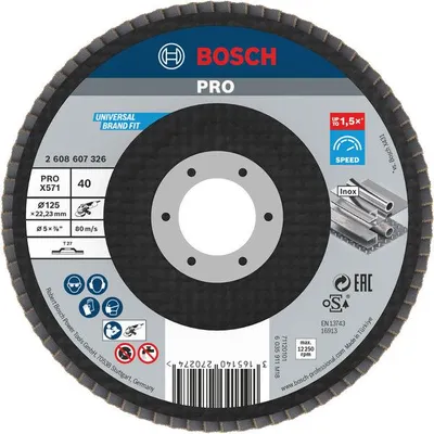 Produktbild von PRO X571 Fächerschleifscheibe, gerade, 125 mm, K40