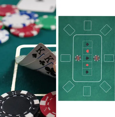 Obrázek produktu pro Pokerová podložka z filcu, 60 x 90 cm, zelená s potiskem, podložka na stůl, podložka na hraní, pokerová podložka