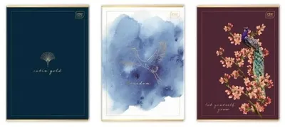 Productafbeelding van A4 notitieboekje, 80 pagina's, geruit, metallic, gouden, 5 stuks