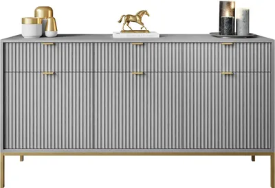 Produktbild von CORTADO GOLD Kommode KSZ154 mit 154 cm Schubladen grau