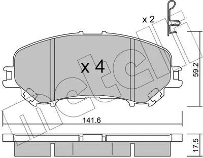 Produktbild von METELLI Bremsbeläge Satz Vorne Bremsklötze für NISSAN X-TRAIL (T32) 22-1010-1