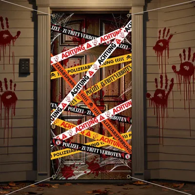 Halloween-Türbanner, gruselige Türdekoration, 185 x 90 cm