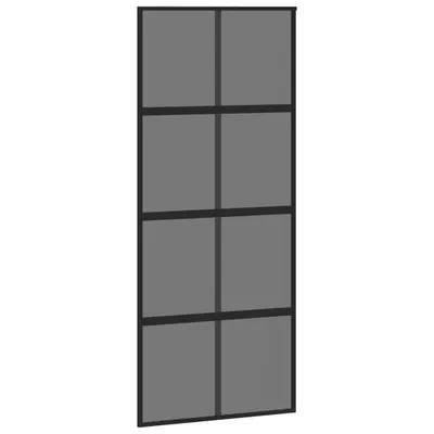 Produktbild von vidaXL Schiebetür Schwarz 90x205 cm Hartglas und Aluminium