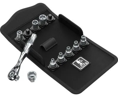 Imagen del producto de Wera Kraftform Kompakt Zyklop Mini 2 Set: Juego de 11 piezas, incluye una llave de trinquete con insertos de vasos de 1/4".