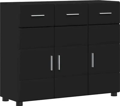Produktbild von vidaXL Sideboard FLORIN Schwarz 88,5 x 30,5 x 73 cm Holzwerkstoff