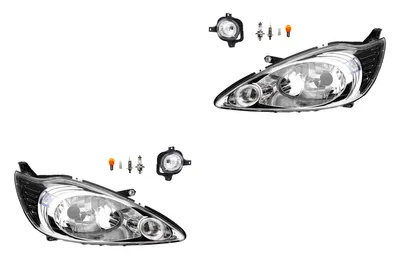 Immagine prodotto di Johns, set di fari alogeni adatto per Ford Ka 09 02/09- H4 + fendinebbia + lampadine. 1566724 9S5113005BA 1563832 9S5113006BA 1562338 9S5115201AA 15