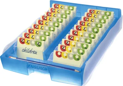 Produktbild von CROCO 2-6-19 Lernkartei A8, inkl. 100 Karten, 19 Kästchen und 1 Bleistift