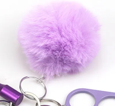 Produktbild von 8-teiliges schützendes Schlüsselanhänger-Set, tragbar, modisch, sicher, für Damen und Teenager, Lila