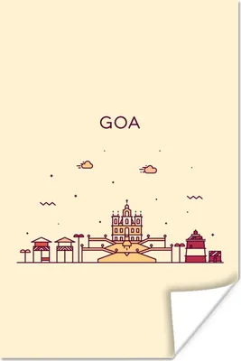 Produktbild von MuchoWow® Poster Indien - Goa - Skyline 120x180 cm - Kunstposter