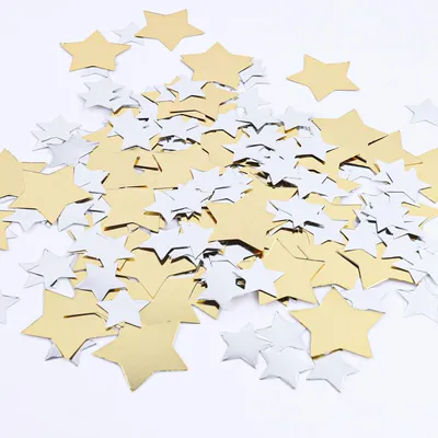 Sterne Konfetti Gold Silber, 250 Stück, Tischdeko
