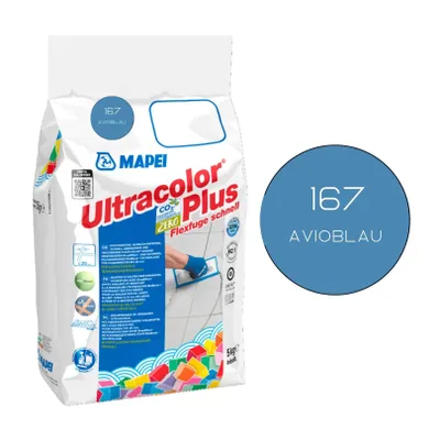 Produktbild von MAPEI® ULTRACOLOR PLUS Fugenmörtel 167 avioblau 5 kg Flexfuge ohne Ausblühen schnell trocknend Fliesenfuge