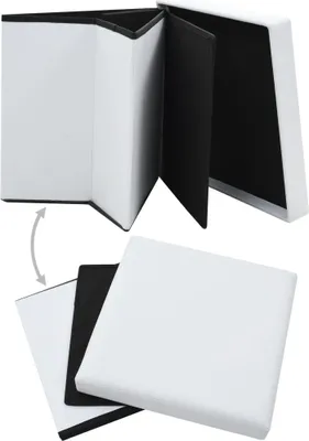 Produktbild von vidaXL Hocker mit Stauraum Weiß Kunstleder