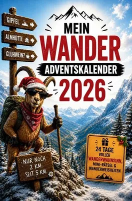 Produktbild von Adventskalender Buch für Wanderer mit 24 Türchen, Wanderwissen und Rätseln