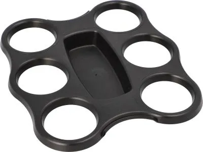Image de 3 plateaux à gobelets, PS 22,4 cm x 24,4 cm x 2,4 cm noir pour 6 gobelets