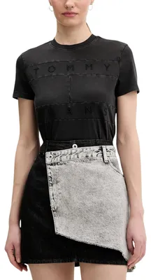 Produktbild von Tommy Hilfiger Jeans Damen T-Shirt Schwarz 504593 : Größe - M Größe: M