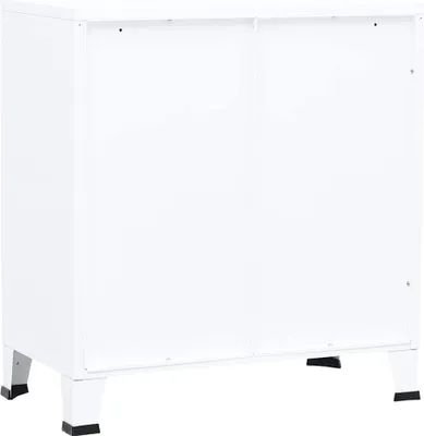 Produktbild von vidaXL Aufbewahrungstruhe Industrial Weiß 75x40x80 cm Stahl