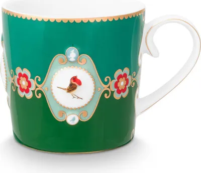 Produktbild von PIP STUDIO Love Birds Medallion Tasse grün 150ml