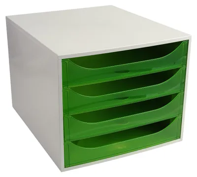Image de Exacompta Module de classement Ecobox Linicolor 4 tiroirs Vert pomme 228697D