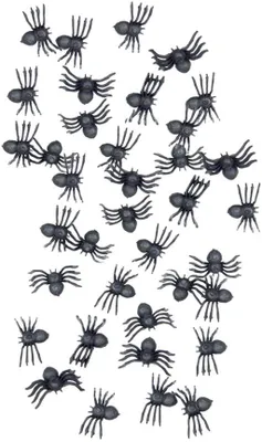 70 Spinnen Halloween-Dekoration, schwarz, klein