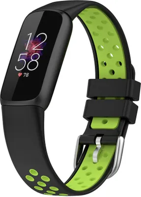Produktbild von Strap-it Fitbit Luxe Sportarmband (Schwarz/Grün)