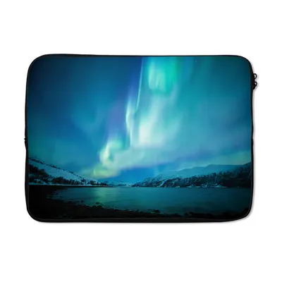 Produktbild von MuchoWow® Laptop Hülle 14 ZollNordlicht über dem See Laptoptasche - Laptoptasche - Stoßsicher - Schutzhaube