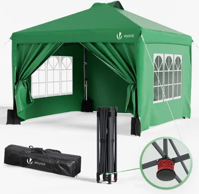 Produktbild von Famanu Gartenpavillon 3x3 m - Faltbar, Wasserdicht und UV-Schutz, Höhenverstellbar