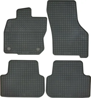 Zdjęcie produktu dla do Seat Leon od 04/2020 Dopasowane dywaniki gumowe PETEX 4-częściowe czarne dywaniki na każdą pogodę gumowe dywaniki podłogowe