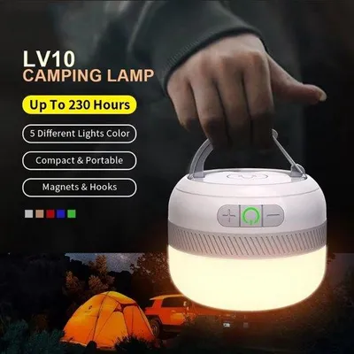Image de Lampe LED, lampe de camping multifonctionnelle, lampe de poche à 5 couleurs, éclairage extérieur magnétique pour tente et camping