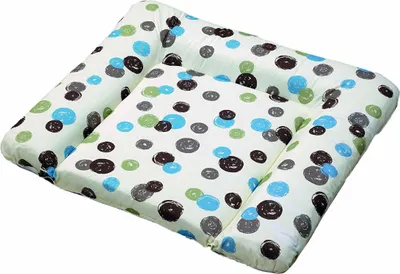 Produktbild von GEUTHER Wickelauflage „Lena“ im Punktedesign | 85 × 75 cm | abwischbar | mit Kopfschutz & erhöhtem Rand | extra breit | Wickelunterlage für Wickelkommoden