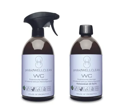 Produktbild von probioWELLCLEAN - probiotischer WC Reiniger (2er Set mit 5-fach Konzentrat (1 L)