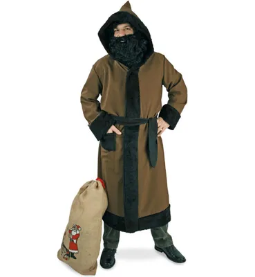 Produktbild von Knecht Ruprecht Kostüm 1-tlg. bestehend aus Mantel, Gürtel und Kapuze Ideal für das Nikolausfest