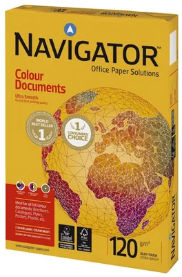 A box of Navigator Colour Documents office paper.