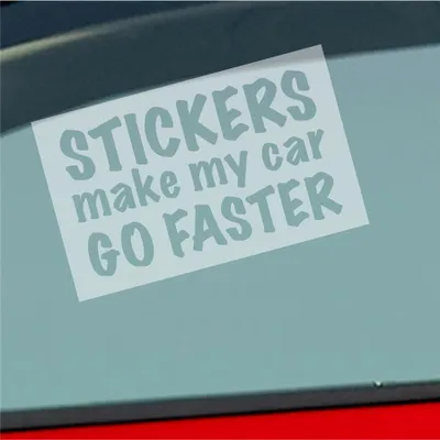 Produktbild von Auto Aufkleber s Make My car go Faster schneller 16x10 cm Milchglas Sticker Heckscheibenaufkleber