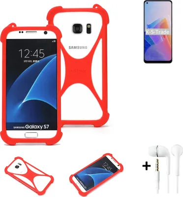 Produktbild von Handy-hülle + Kopfhörer kompatibel mit Oppo Reno7 Lite 5G Schutz-hülle Bumper Silikon Schutz Hülle Cover Case Silikoncase Silikonbumper TPU