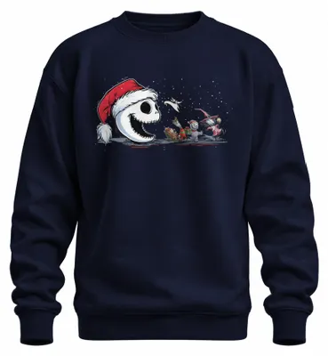 Zdjęcie produktu dla Jack Skellington Skeleton Santa Christmas Halloween Gift Uni Bluza rozpinana, granatowy, M