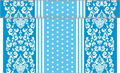 Produktbild von Sovie HOME Tischläufer Bine in Aquablau aus Linclass® Airlaid 40 cm x 4,80 m, 1 Stück - Ornamente