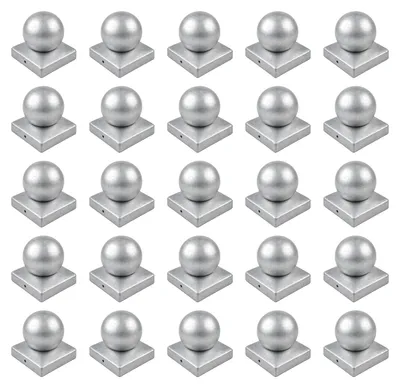 Produktbild von 25x Pfostenkappe verzinkt 91 mm Kugel Abdeckkappe für Pfosten 9 x 9 cm