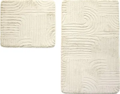 Produktbild von WC-Set Elegance - 2-teiliges Badematten-Set, rutschfest & pflegeleicht Beige