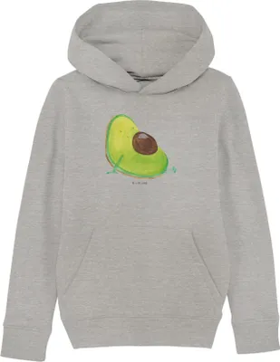 Produktbild von Mr. & Mrs. Panda Kinderpulli Avocado Schwangerschaft 12-14 Jahre (152/164) - Heather Grey - Geschenk, Schwanger, Sweater, Sweatshirt, Pullover, Hoodie, Avocadokern, Liebe