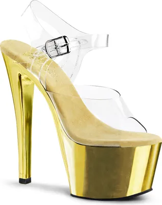 Produktbild von SKY-308 Damen Sandale von Pleaser, Transparent Gold , EU 38, US 8