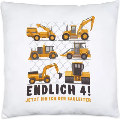 Produktbild von Endlich 4 Karte 4. Geburtstag Geburtstagskind Kindergeburtstag Bagger Baustelle Baumeister