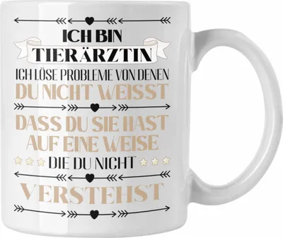 Produktbild von Trendation - Tierärztin Geschenk Lustiger Spruch Geschenkidee Kaffeebecher (Weiß)