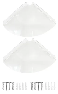 2er-Pack schwebende Eckregale, transparent, 21x21x3 cm