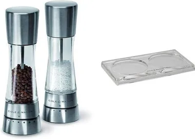 Obrázok produktu pre Sada solničiek a koreníkov Famanu s podnosom – priehľadná