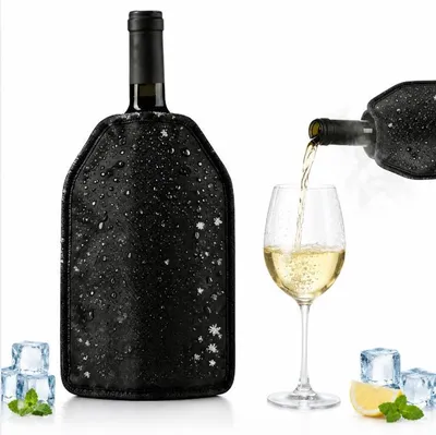 Produktbild von Weinkühlmanschette–wiederverwendbare Gel-Kühlhülle für Wein,Sekt u Champagner,tragbarer Flaschenkühler,3–6 Std.Kühlung,ideal für Geschenke und Partys