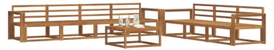 Produktbild von vidaXL Outdoor-Sofagarnitur 8 pcs Natur Massivholz Akazie
