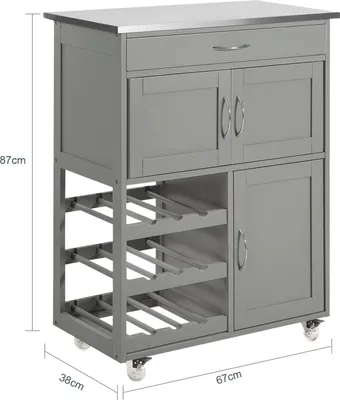 Obrázok produktu pre SoBuy vozík na kolieskach Servírovací kuchynský vozík, nábytok kuchynská skrinka na kolieskach L67cmxH87cmxD38cm